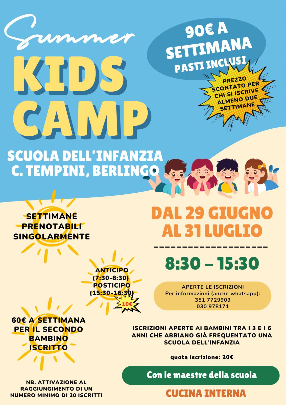 Summer Kids Camp – Scuola dell’Infanzia C. Tempini